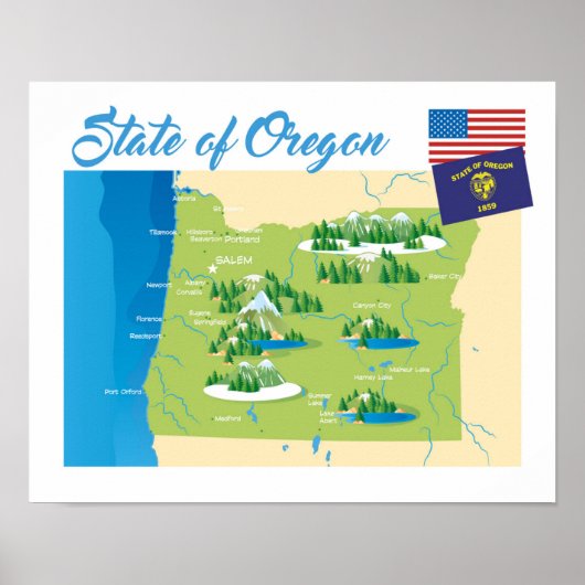 De staat Oregon Poster (Voorkant)