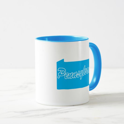 De staat Pennsylvania Shape Mok (Voorkant rechts)