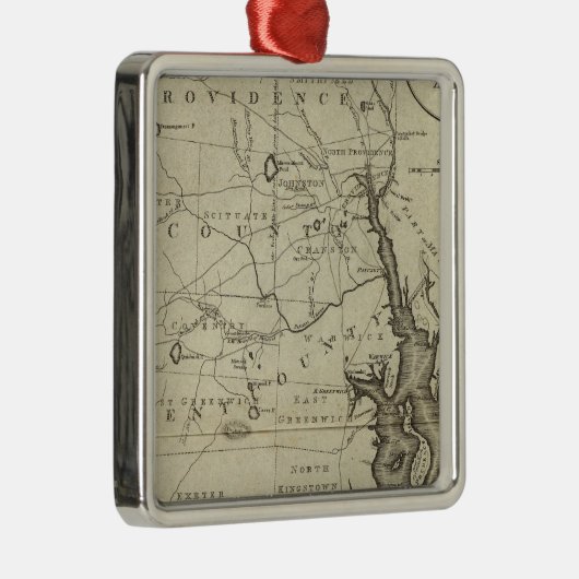 De staat Rhode Island 2 Metalen Ornament (Rechts)