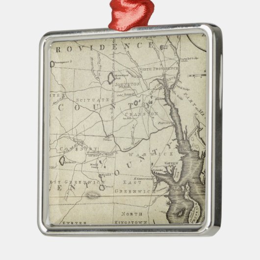De staat Rhode Island 2 Metalen Ornament (Links)