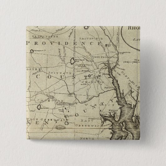 De staat Rhode Island 2 Vierkante Button 5,1 Cm (Voorkant)