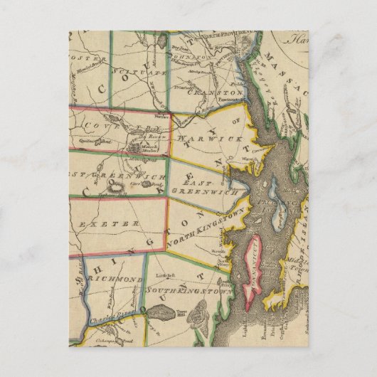 De staat Rhode Island 3 Briefkaart (Voorkant)