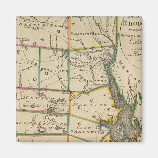 De staat Rhode Island 3 Magneet (Voorkant)