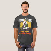 De staat San Diego Shirt-Retro Panda Zoo-Californi T-shirt (Voorkant volledig)