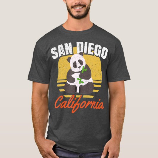 De staat San Diego Shirt-Retro Panda Zoo-Californi T-shirt (Voorkant)