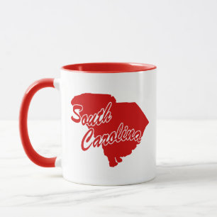 De staat South Carolina Shape Red Mok