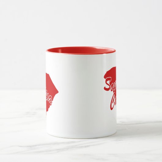 De staat South Carolina Shape Red Mok (Midden)