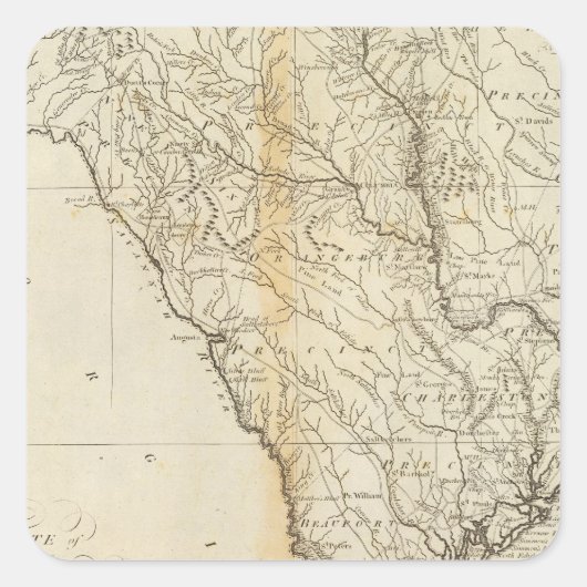 De staat South Carolina Vierkante Sticker (Voorkant)