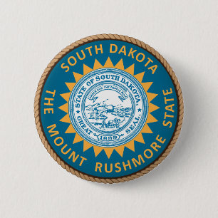 De staat South Dakota Flag Seal Button
