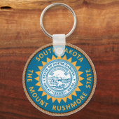 de staat South Dakota-vlaggenzegel Sleutelhanger (Voorkant)