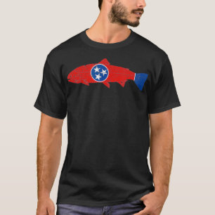 De staat Tennessee Vist de forel van de vlag T-shirt