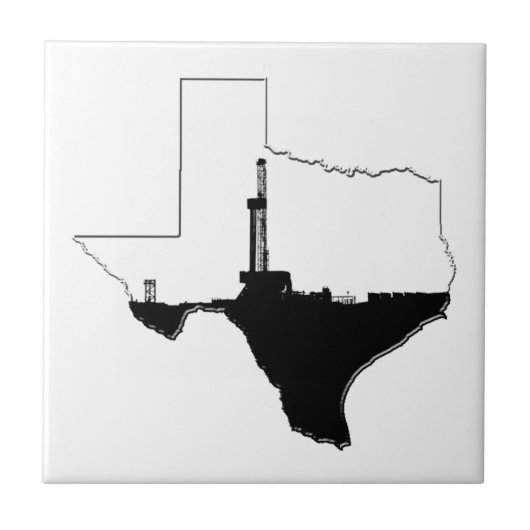 De staat Texas en Oil Drilling Rig Tegeltje (Voorkant)