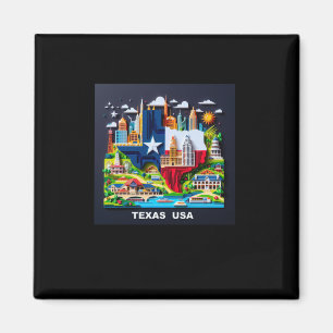 De staat Texas in de VS Sticker 1 Magneet