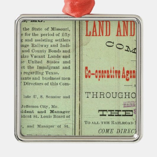 De staat Texas Metalen Ornament (Voorkant)