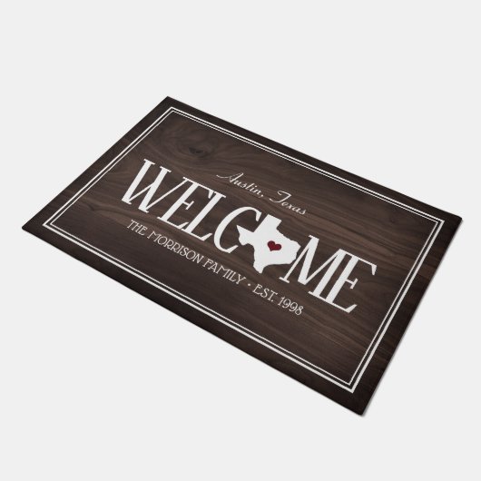 De staat Texas Persoonlijke Woodgrain Deurmat (Schuin)