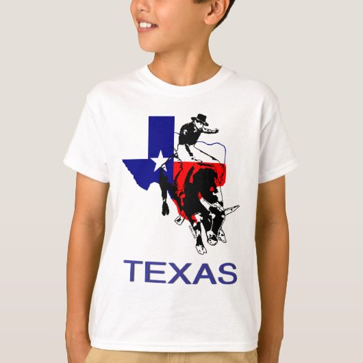 De staat Texas Rodeo Bull Rider T-shirt (Voorkant)