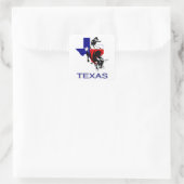 De staat Texas Rodeo Bull Rider Vierkante Sticker (Tas)