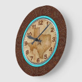 De staat Texas Round LG Wall Clock Grote Klok (Hoek)