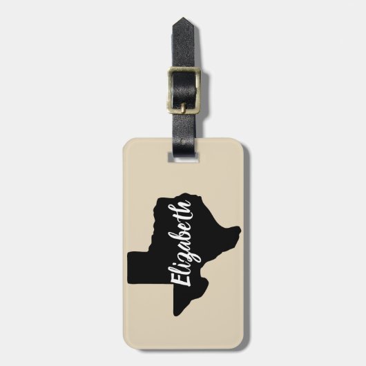 De staat Texas Silhouette & de Naam van het Manusc Bagagelabel (Voorkant verticaal)