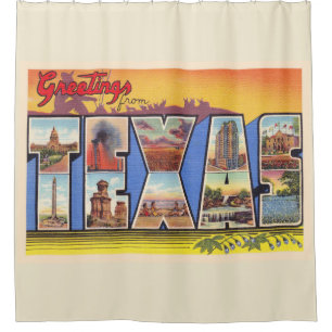 De staat Texas TX  groot Briefkaart voor Letter Douchegordijn