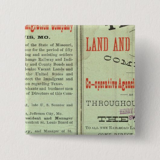 De staat Texas Vierkante Button 5,1 Cm (Voorkant)