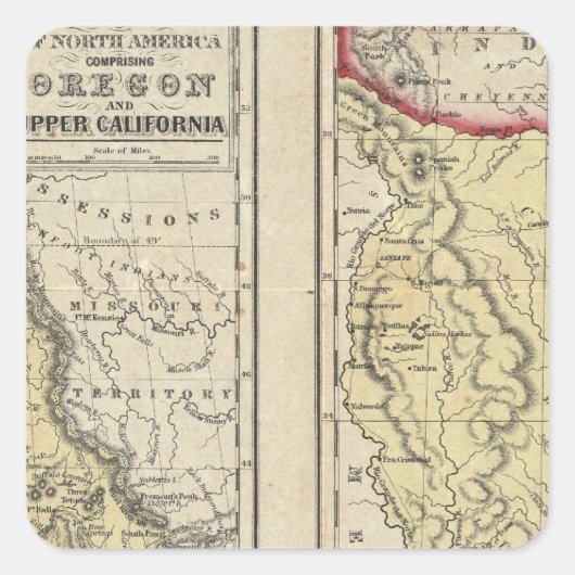 De staat Texas Vierkante Sticker (Voorkant)