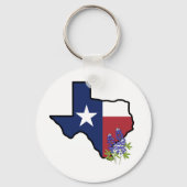 De staat Texas vlag met de staatsklok Bluebonnet Sleutelhanger (Voorkant)