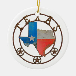 De staat Texas Wough Iron Keramisch Ornament