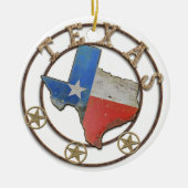 De staat Texas Wough Iron Keramisch Ornament (Voorkant)