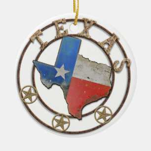 De staat Texas Wough Iron Keramisch Ornament
