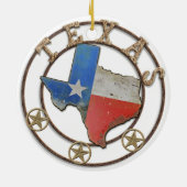 De staat Texas Wough Iron Keramisch Ornament (Achterkant)