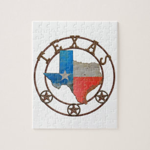 De staat Texas Wough Iron Legpuzzel