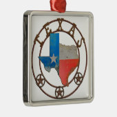 De staat Texas Wough Iron Metalen Ornament (Rechts)