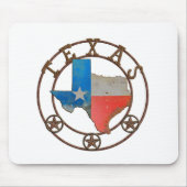 De staat Texas Wough Iron Muismat (Voorkant)