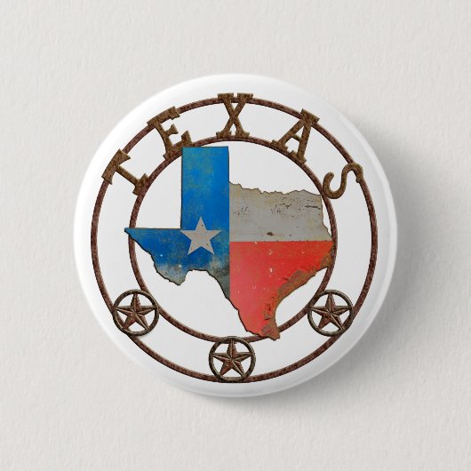 De staat Texas Wough Iron Ronde Button 5,7 Cm (Voorkant)