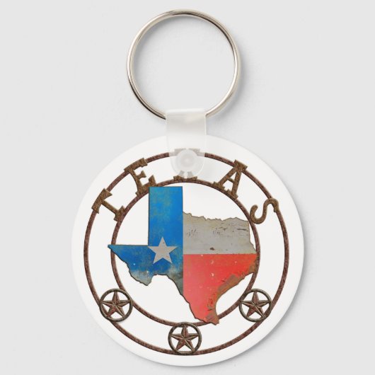 De staat Texas Wough Iron Sleutelhanger (Voorkant)