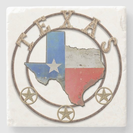 De staat Texas Wough Iron Stenen Onderzetter (Voorkant)