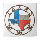 De staat Texas Wough Iron Tegeltje (Voorkant)