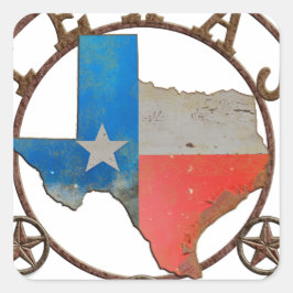 De staat Texas Wough Iron Vierkante Sticker