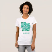 De staat Utah Silhouette Hearts & Hometown T-shirt (Voorkant volledig)