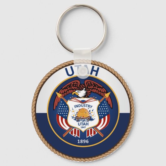 de staat Utah-vlagzegel Sleutelhanger (Voorkant)