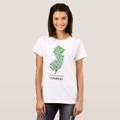 De staat van New Jersey Silhouette Hearts & Hometo T-shirt (Voorkant volledig)