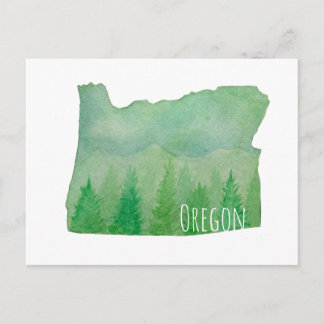 De Staat van Oregon van de waterverf Briefkaart