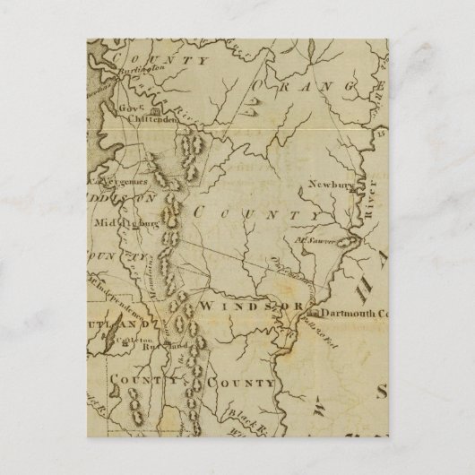 De staat Vermont Drawn en Engraved Briefkaart (Voorkant)