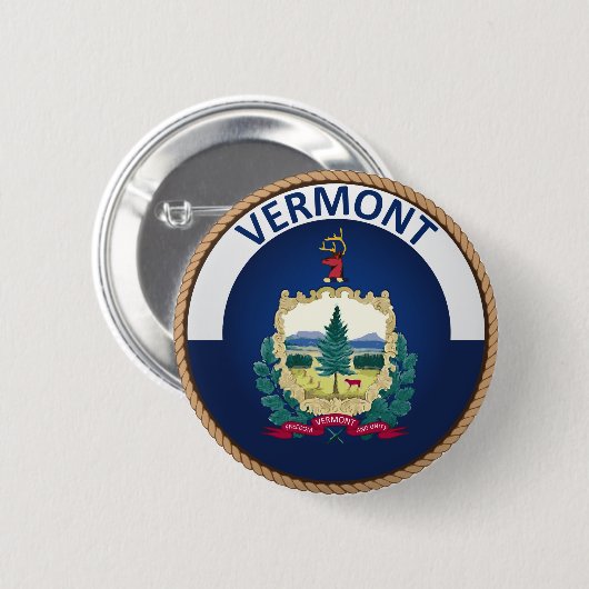 De staat Vermont Flag Seal Button (Voorkant /achterkant)