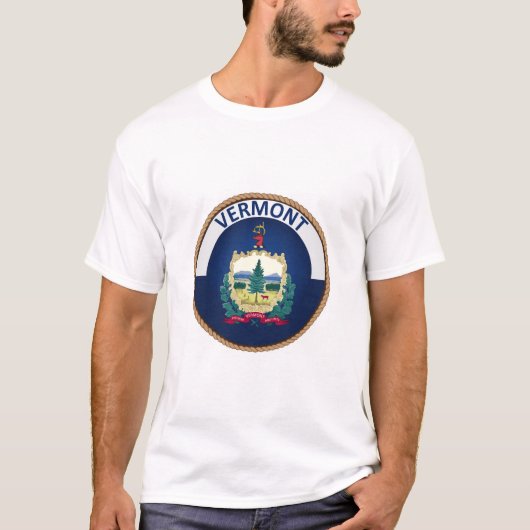 De staat Vermont Flag Seal T-Shirt (Voorkant)