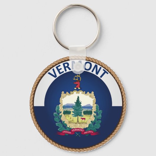 De staat Vermont-vlaggenzegel Sleutelhanger (Voorkant)