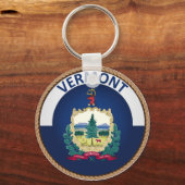 De staat Vermont-vlaggenzegel Sleutelhanger (Voorkant)