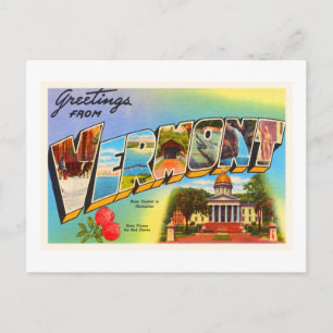De staat Vermont VT Old Vintage Travel Souvenir Briefkaart