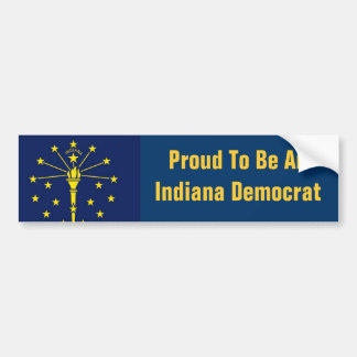 de staat-vlag-indiana, trots om een Indiana demo t Bumpersticker